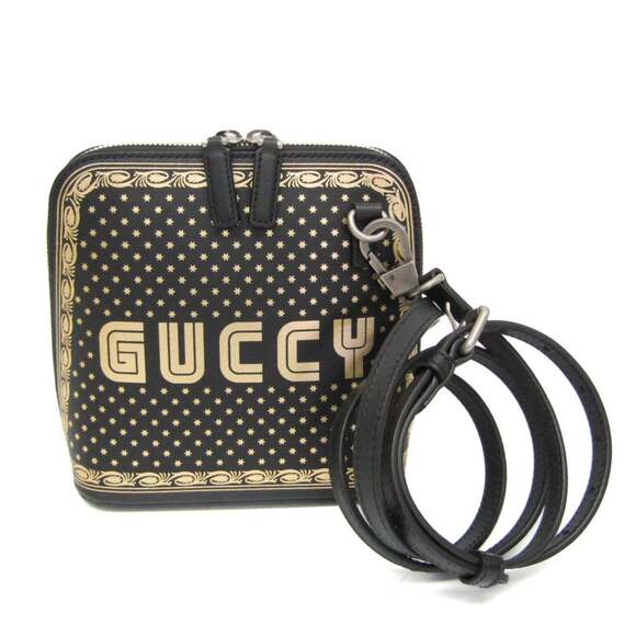 GUCCI Black Leather Shoulder Bag